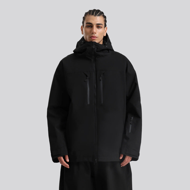 Herren Winter Skijacke Mit Atmungsaktivem Design Und Durchgehendem Reißverschluss