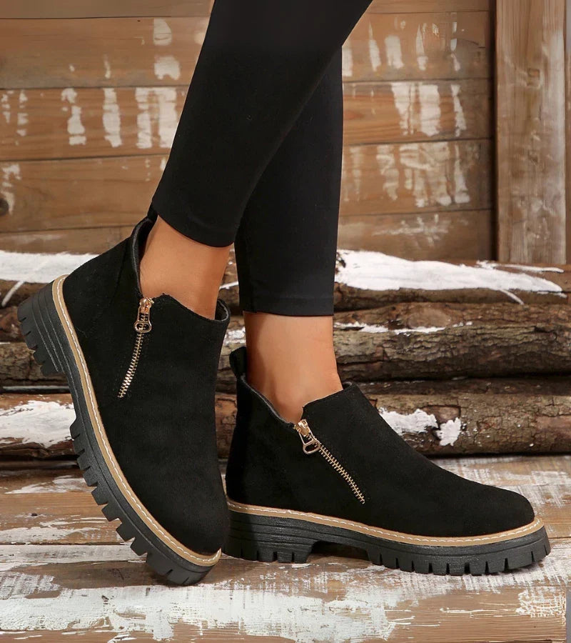 Bequeme Damenstiefeletten mit praktischem Reissverschluss