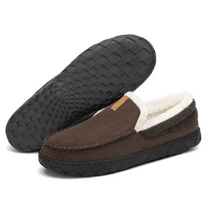 Men's Autumn Slip-On Shoes with Plush Lining, EVA Sole, and Non-Slip Outsole