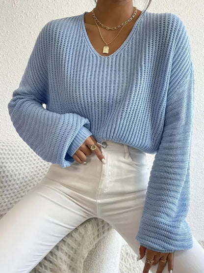 Kurz Geschnittener Pullover Mit V Ausschnitt