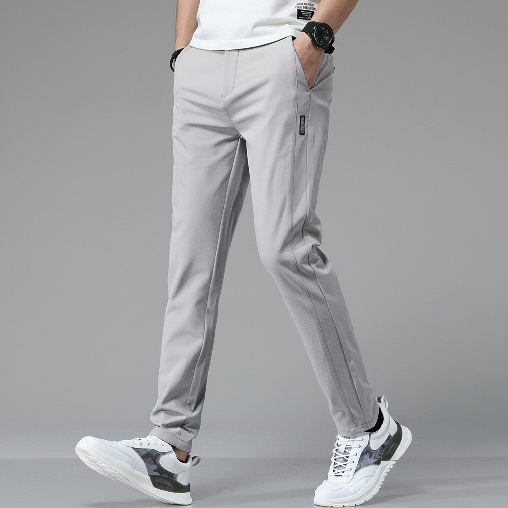 Herren Tapered Hose mit Elastischem Bund – Knitterfreies Design