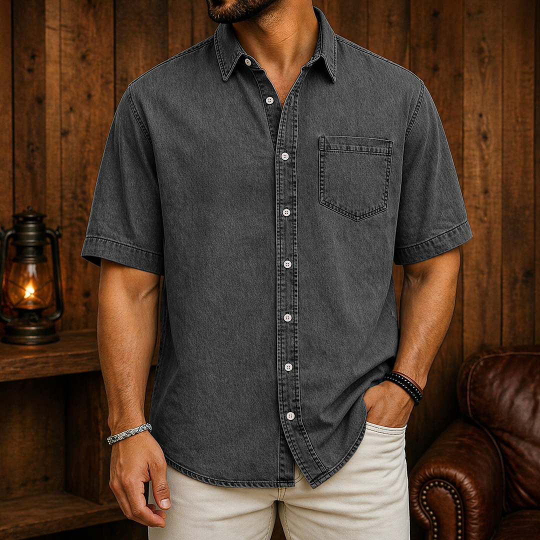 Herren Kurzarm Hemd mit Knopfleiste – Relaxed Fit