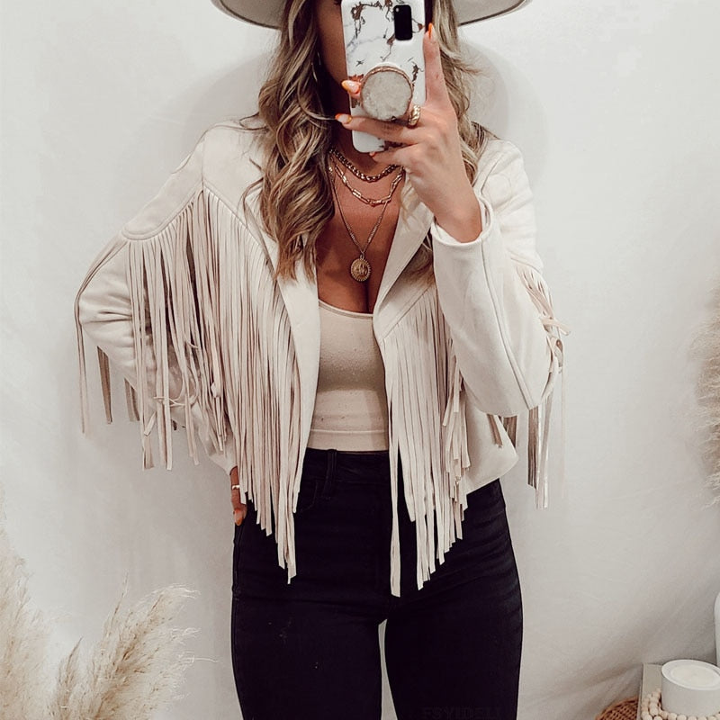 Fransenjacke Im Boho-Stil