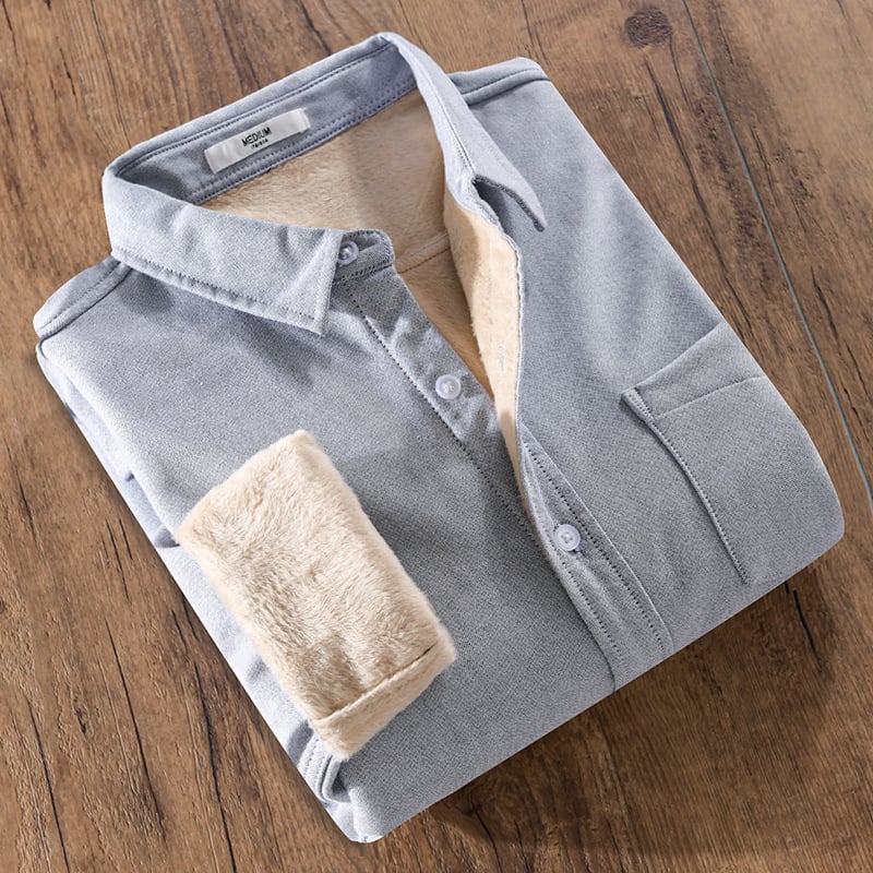 Herren-Langarmhemd mit verstärkter Struktur und Taschendetails