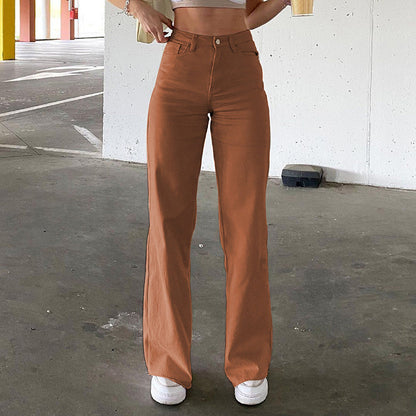 Women's High-Waisted Slim Flare Jeans in Denim Mix Design