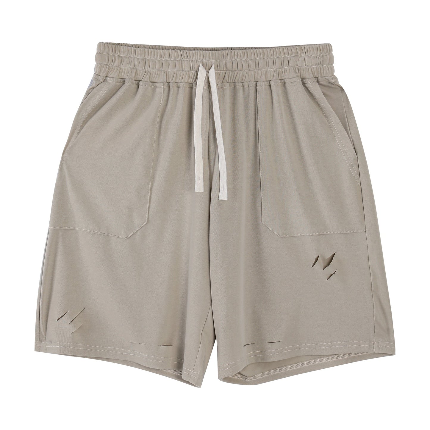 Herren Sommer-Sportshorts, Lockere Passform, Risse, Mittellang