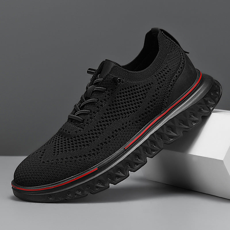 Leichte Herren-Sneaker Mit Niedrigem Schaft, Obermaterial Aus Mesh, Flache Ferse