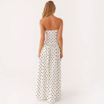 Damen Trägerloses Maxikleid mit Print und Schlanker Passform