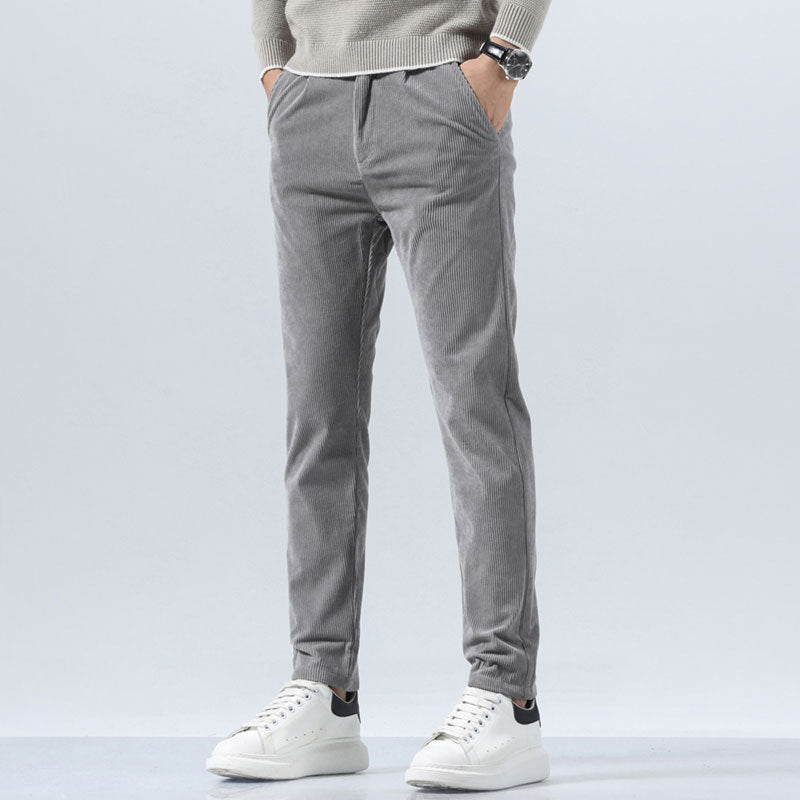 Herren Cordhose, Gerade Geschnitten, Schmale Passform, Mittelhoher Bund