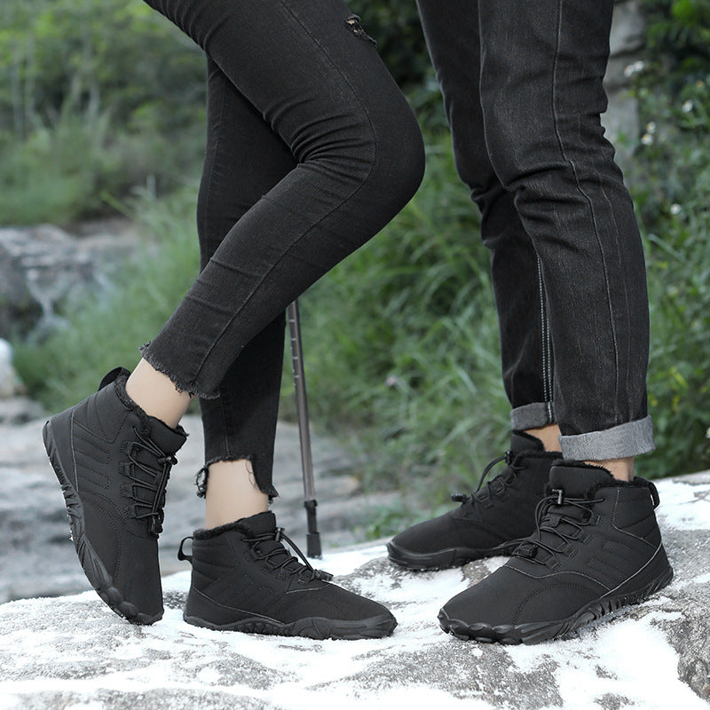 Men's winter boots for slipping on outdoors with non-slip rubber sole