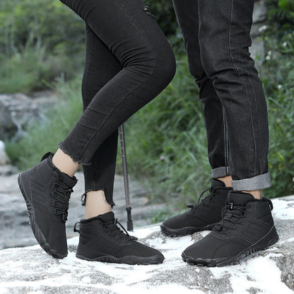 Men's winter boots for slipping on outdoors with non-slip rubber sole