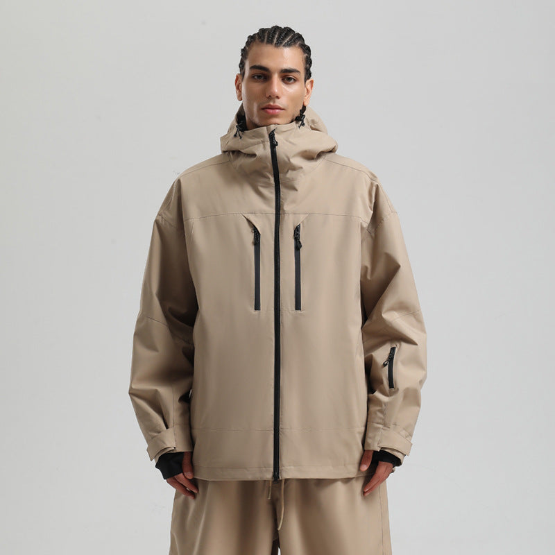 Herren Winter Skijacke Mit Atmungsaktivem Design Und Durchgehendem Reißverschluss