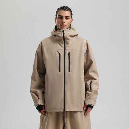 Herren Winter Skijacke Mit Atmungsaktivem Design Und Durchgehendem Reißverschluss