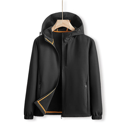 Herren Softshell Outdoorjacke für den Herbst mit Reißverschluss und Unifarbe