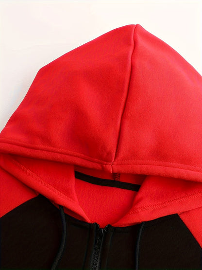 Detailansicht der Kapuze an der sportlichen Unisex-Jacke