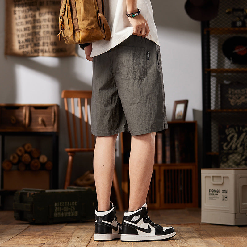 Herren Sommershorts, Lockere Passform, Schnelltrocknend, Einfarbig, Mittellang