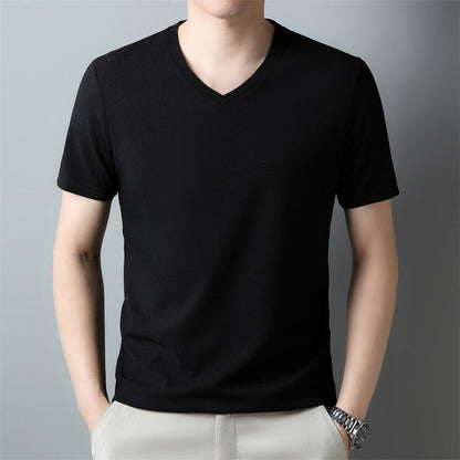 Herren T-Shirt mit V Ausschnitt – Kurzarm Normale Passform