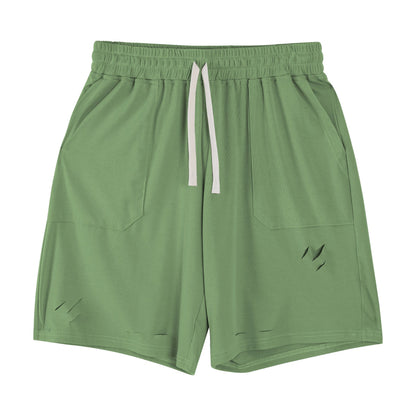 Herren Sommer-Sportshorts, Lockere Passform, Risse, Mittellang