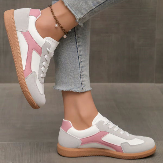 Damen Sneaker mit Niedrigem Schnitt, Gummisohle und Gepolsterter Innensohle