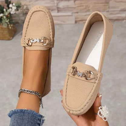 Damen Sommer-Loafer Slip-On Gepolsterte Innensohle Schmetterlings-Detail