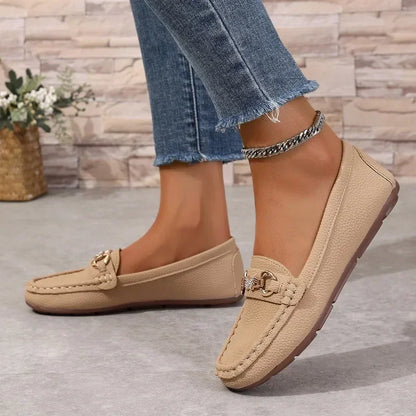 Damen Sommer-Loafer Slip-On Gepolsterte Innensohle Schmetterlings-Detail