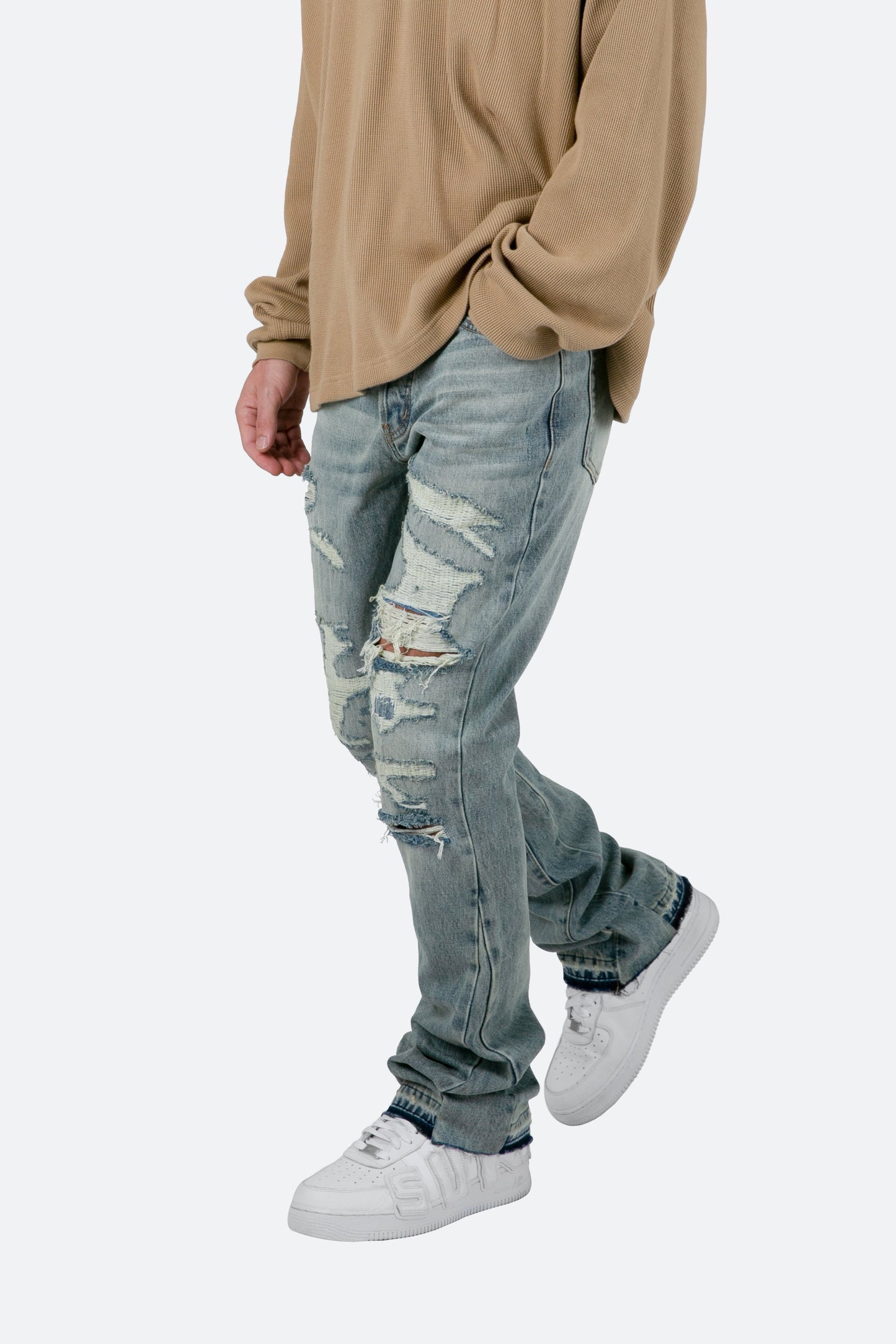 Herren Weitbeinhose mit Faltendetails und lockerer Silhouette – Asiatischer Schnitt