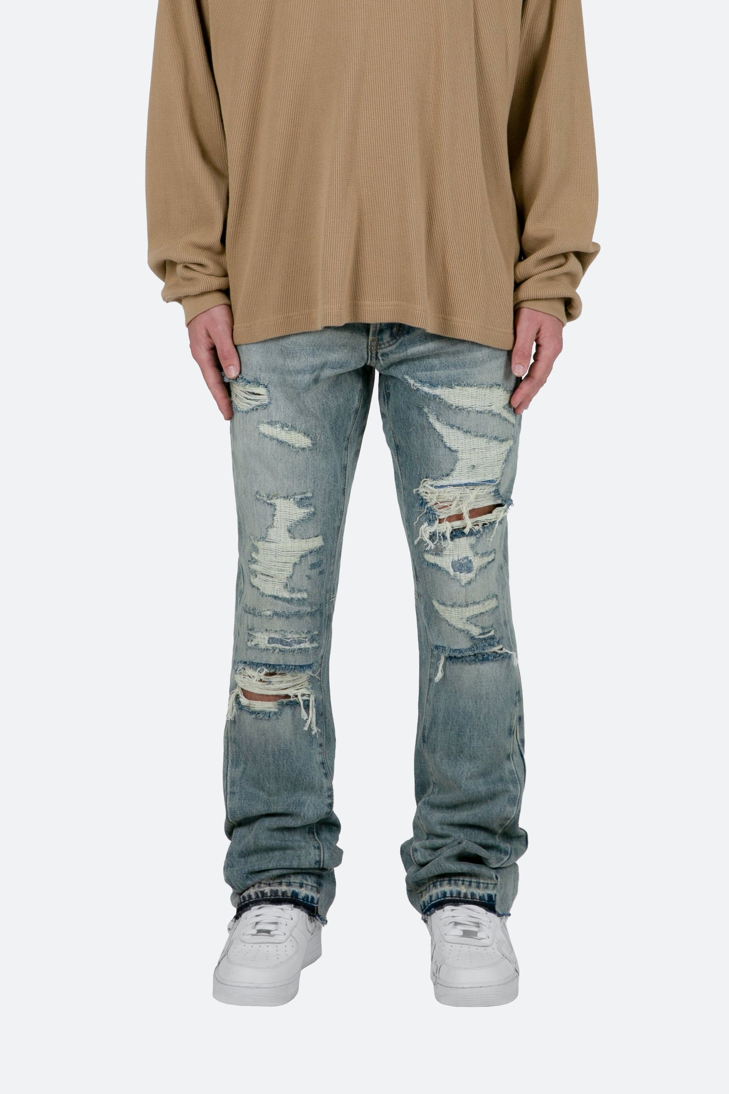 Herren Weitbeinhose mit Faltendetails und lockerer Silhouette – Asiatischer Schnitt