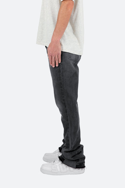 Herren Schlagjeans mit schmalem Oberschenkel und Kontrasteinsätzen – Gewaschener Denim-Stil