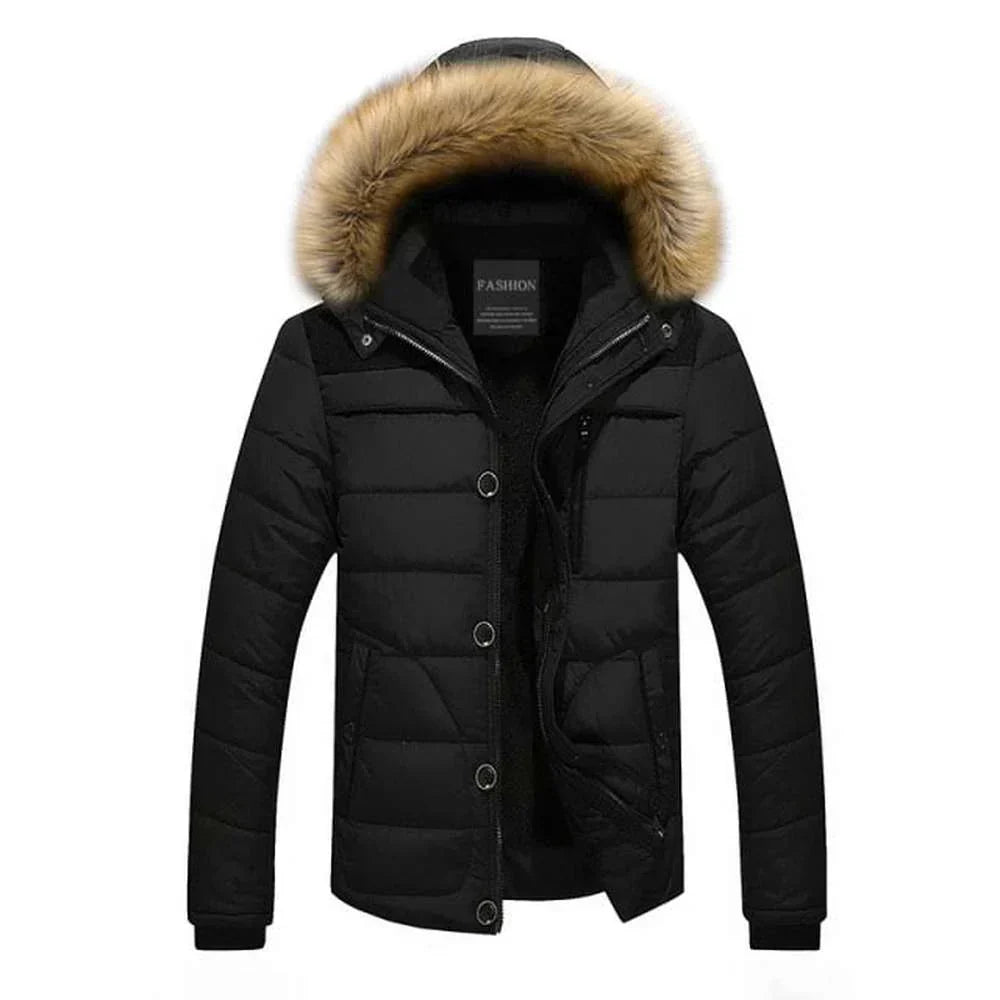 Herren Winterjacke Isoliert Mit Verstellbarem Saum Und Mehreren Taschen