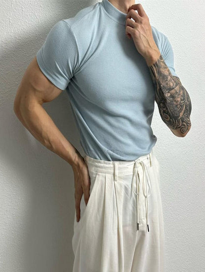 Sporty Men's Short-Sleeve T-Shirt Moisture-Wicking Lightweight