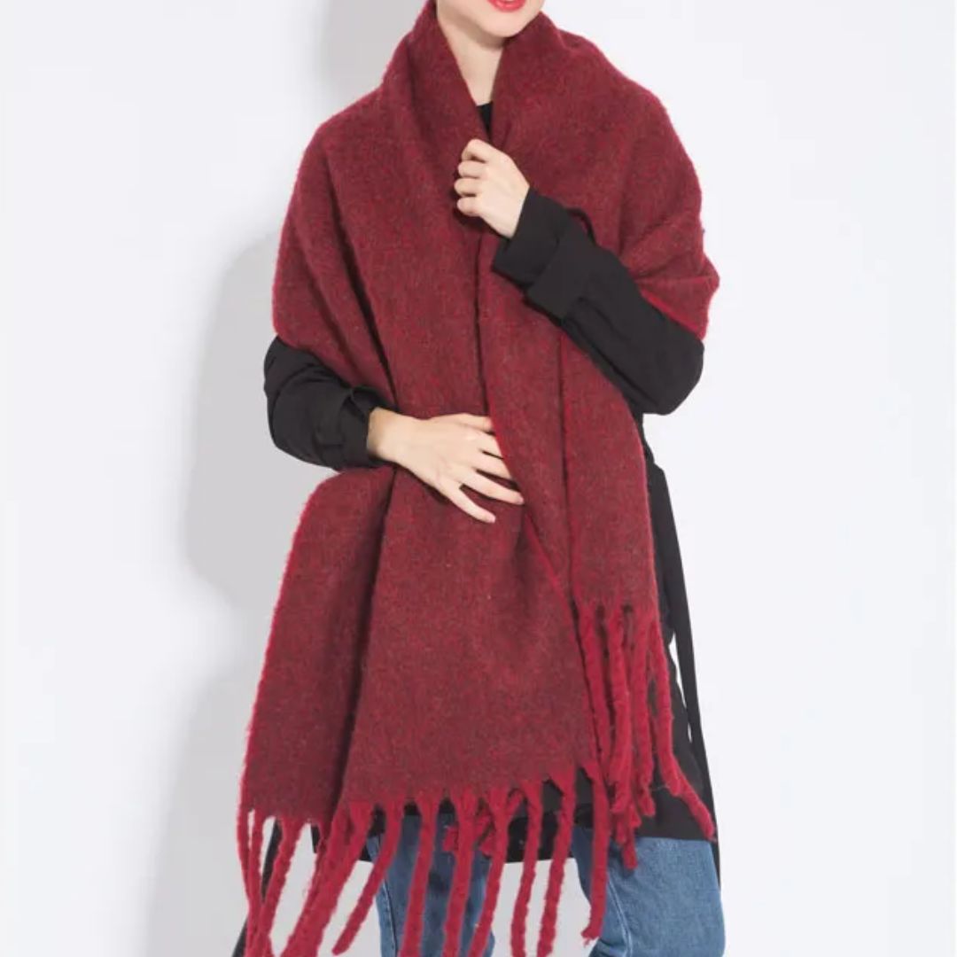 Winterschal Mit Einfarbigem Design