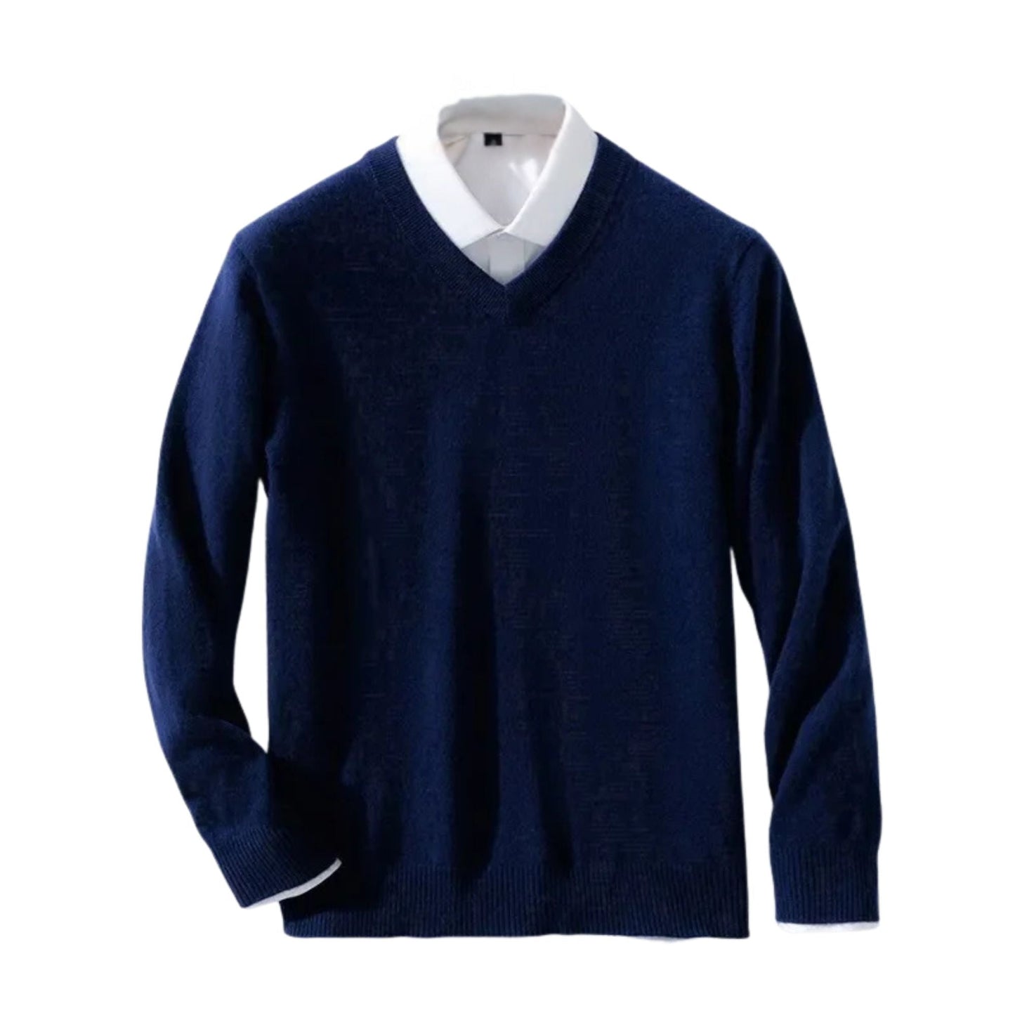Men's Sweater V-Neck Lightweight Knit Design Ribbed Hem