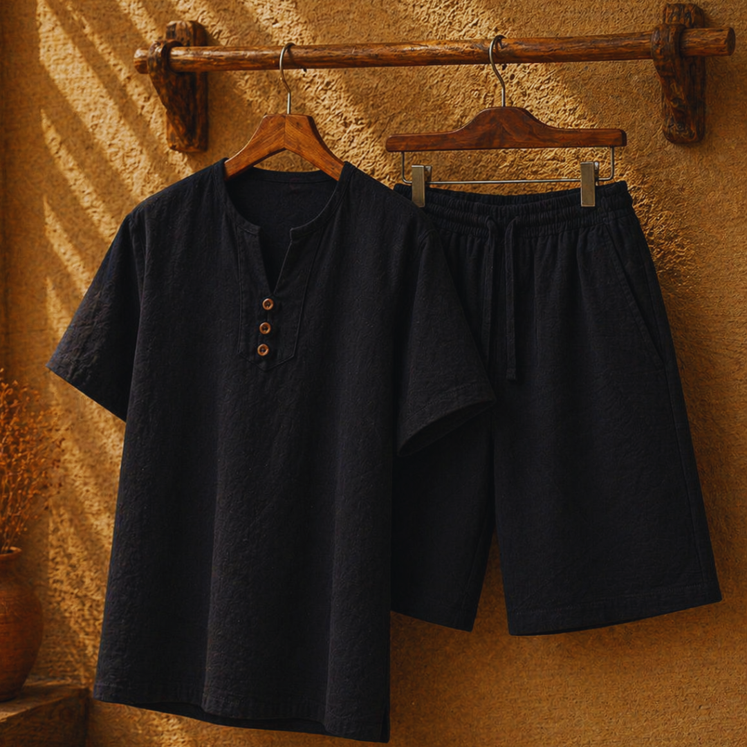 Herren Sommer Zweiteiler Set – Atmungsaktiv Lockerer Schnitt
