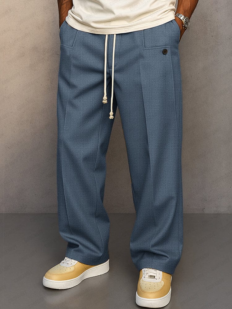 Herrenhose mit geradem Schnitt und praktischem Kordelbund