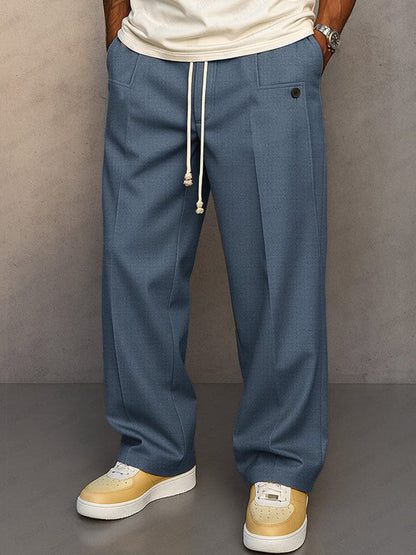 Herrenhose mit geradem Schnitt und praktischem Kordelbund