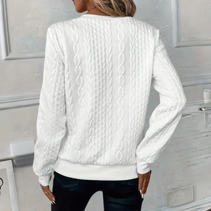 Weicher Pullover für Damen mit dekorativer Strickstruktur
