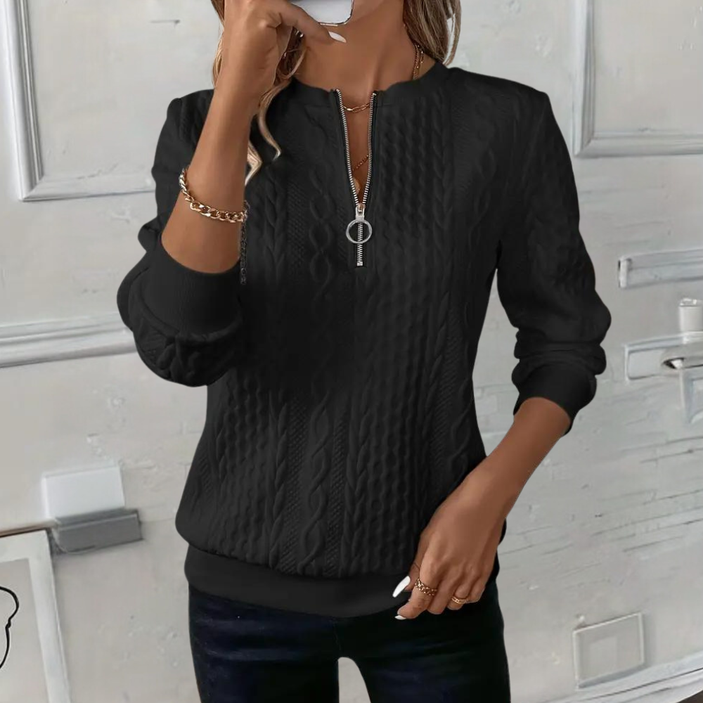 Damen Strukturstrickpullover Weich Für Herbst Und Winter