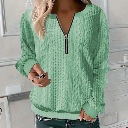 Gemütlicher Strukturstrickpullover mit langärmligem Design