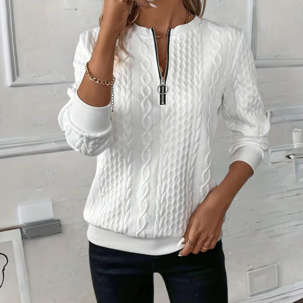 Eleganter Strukturstrickpullover für Damen im modernen Look