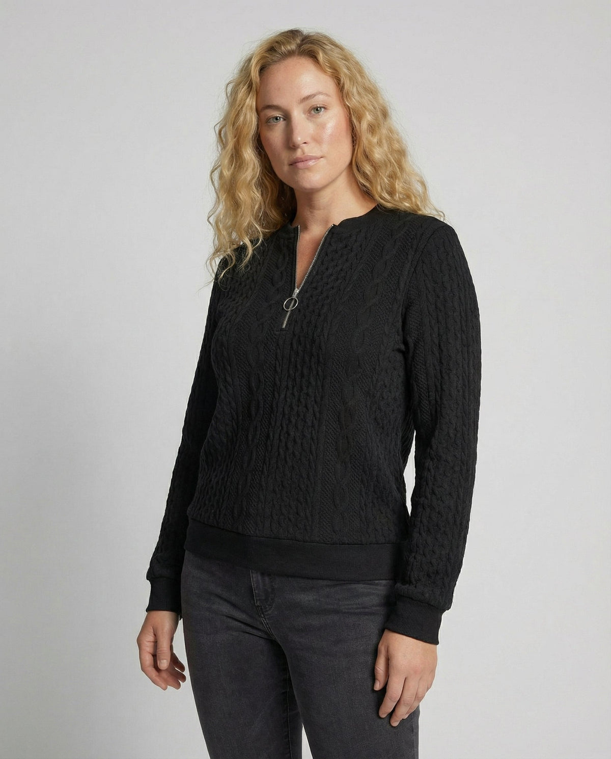Damen-Strukturstrickpullover mit weicher, markanter Strickstruktur