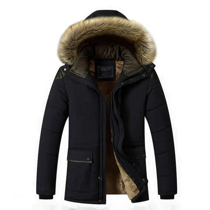 Herren Winterjacke Isoliert Mit Verstellbarem Saum Und Mehreren Taschen