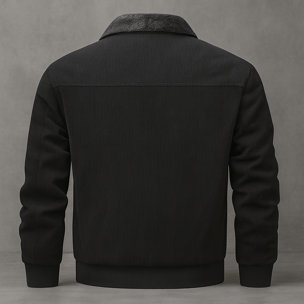 Men's winter jacket with soft lining and zipper