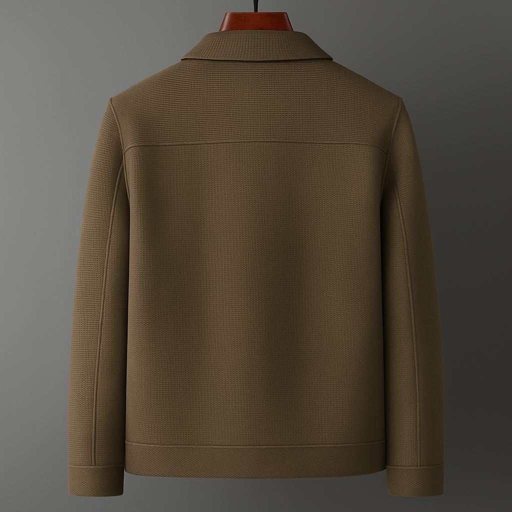 Herren Frühlingsjacke Leicht Atmungsaktiv Strukturierte Oberfläche Druckknopfverschluss