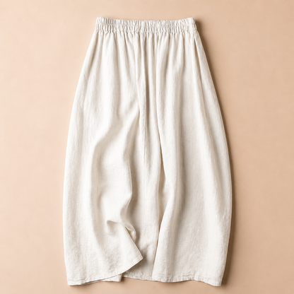 Damen Midirock mit Elastischem Bund und Stickerei