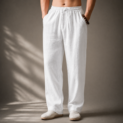Herren Hose mit Geradem Bein – Kordelzug Lockerer Schnitt