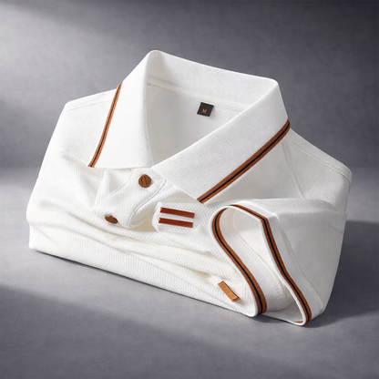 Herren Poloshirt Kurzarm mit Struktur und Kontraststreifen