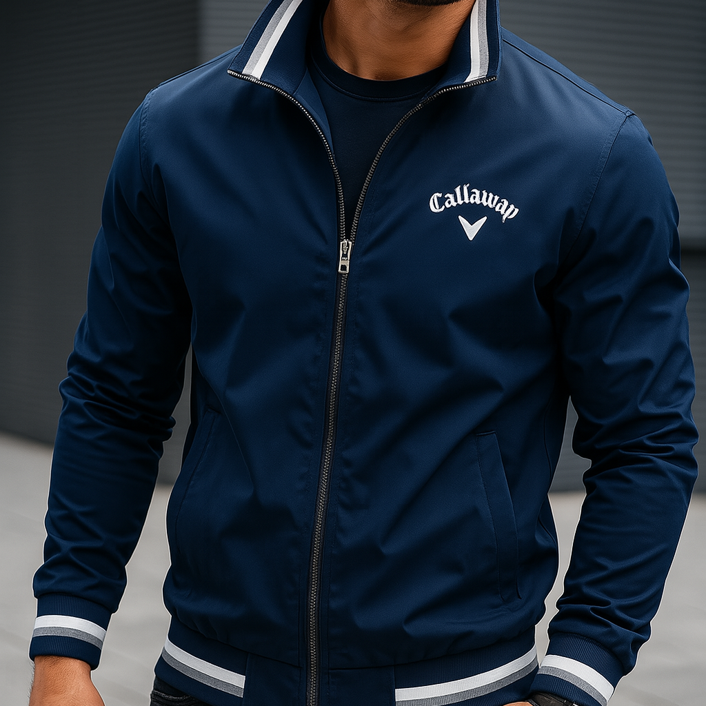 Herren Herbst-Blousonjacke mit Stehkragen und Rippbündchen