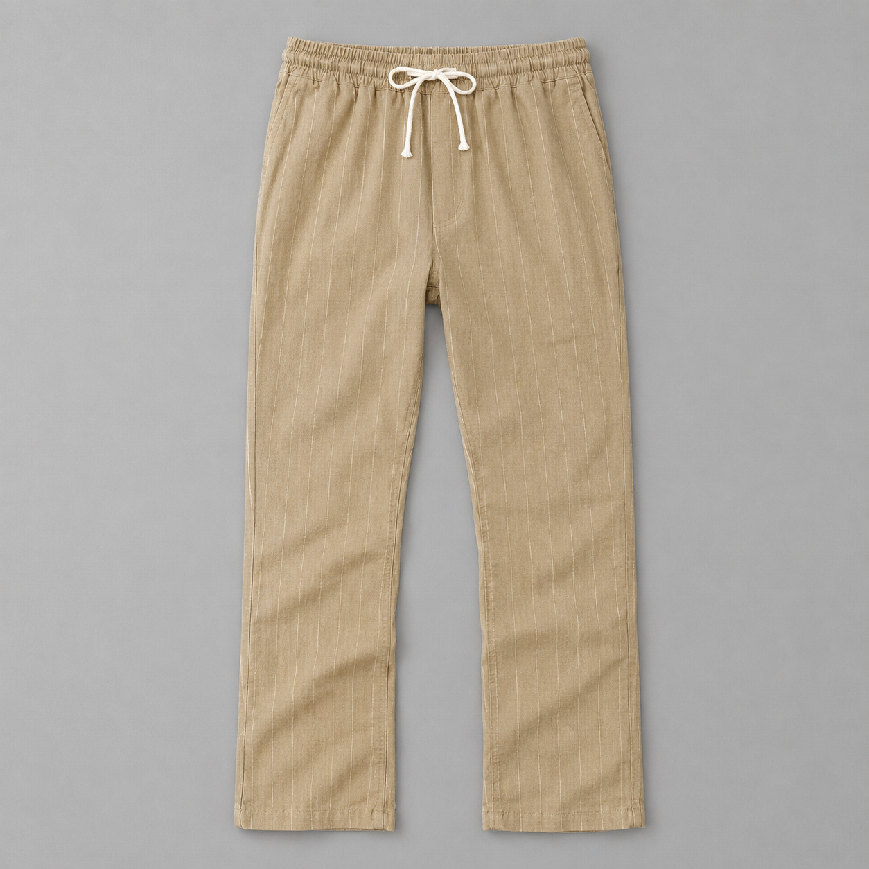 Herren Hose mit Nadelstreifen – Kordelzug Gerader Lockerer Schnitt