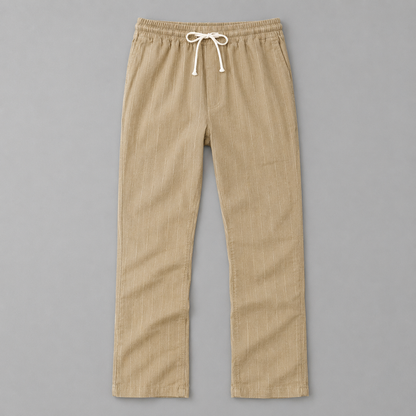 Herren Hose mit Nadelstreifen – Kordelzug Gerader Lockerer Schnitt