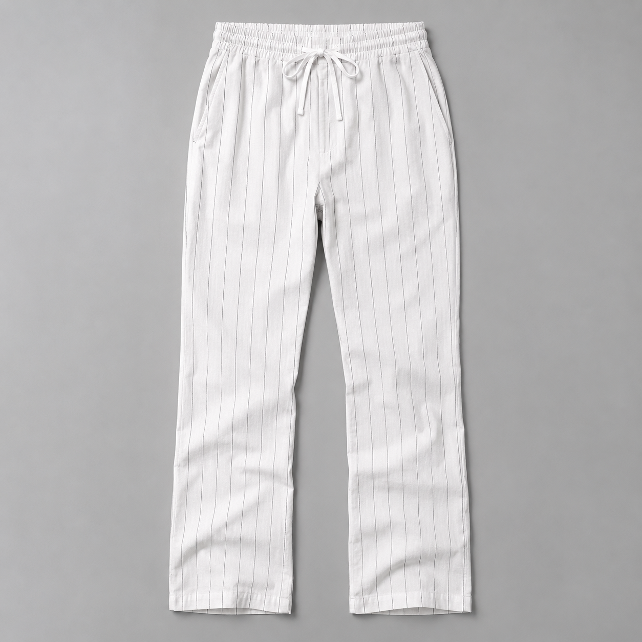 Herren Hose mit Nadelstreifen – Kordelzug Gerader Lockerer Schnitt